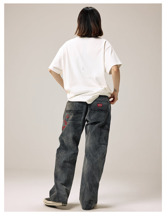 Remedy Kiss Mark Distressed Hole Work Painter Pants | Face 3 Face