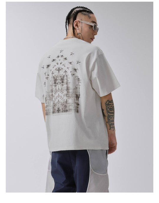 F2CE Church Graphic Print Washed Short Sleeve Tee | Face 3 Face