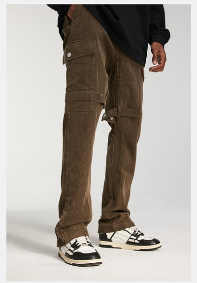 DICETINY Corduroy Leg Zip Work Cargo Jeans | Face 3 Face