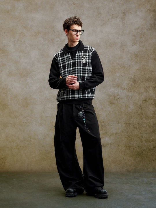 YADcrew Turquoise Studded Tucked Machete Black Pants | Face 3 Face