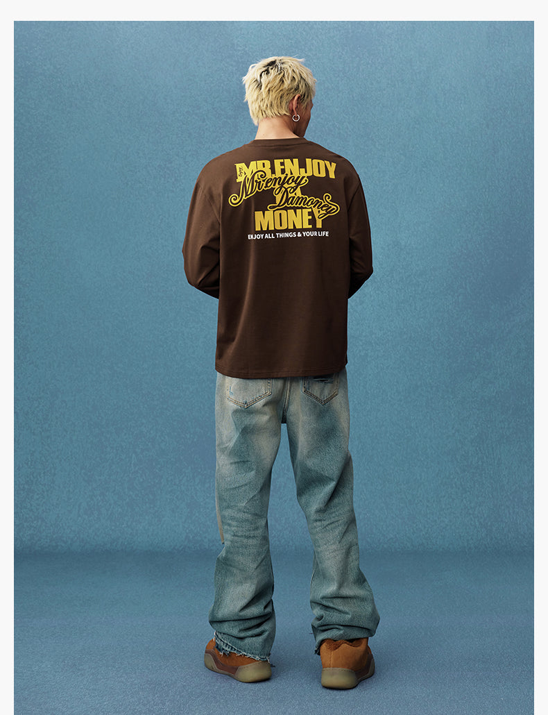 MEDM Basic M Logo Printed Long Sleeve Tee | Face 3 Face