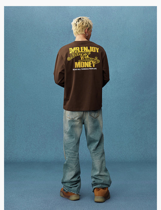 MEDM Basic M Logo Printed Long Sleeve Tee | Face 3 Face