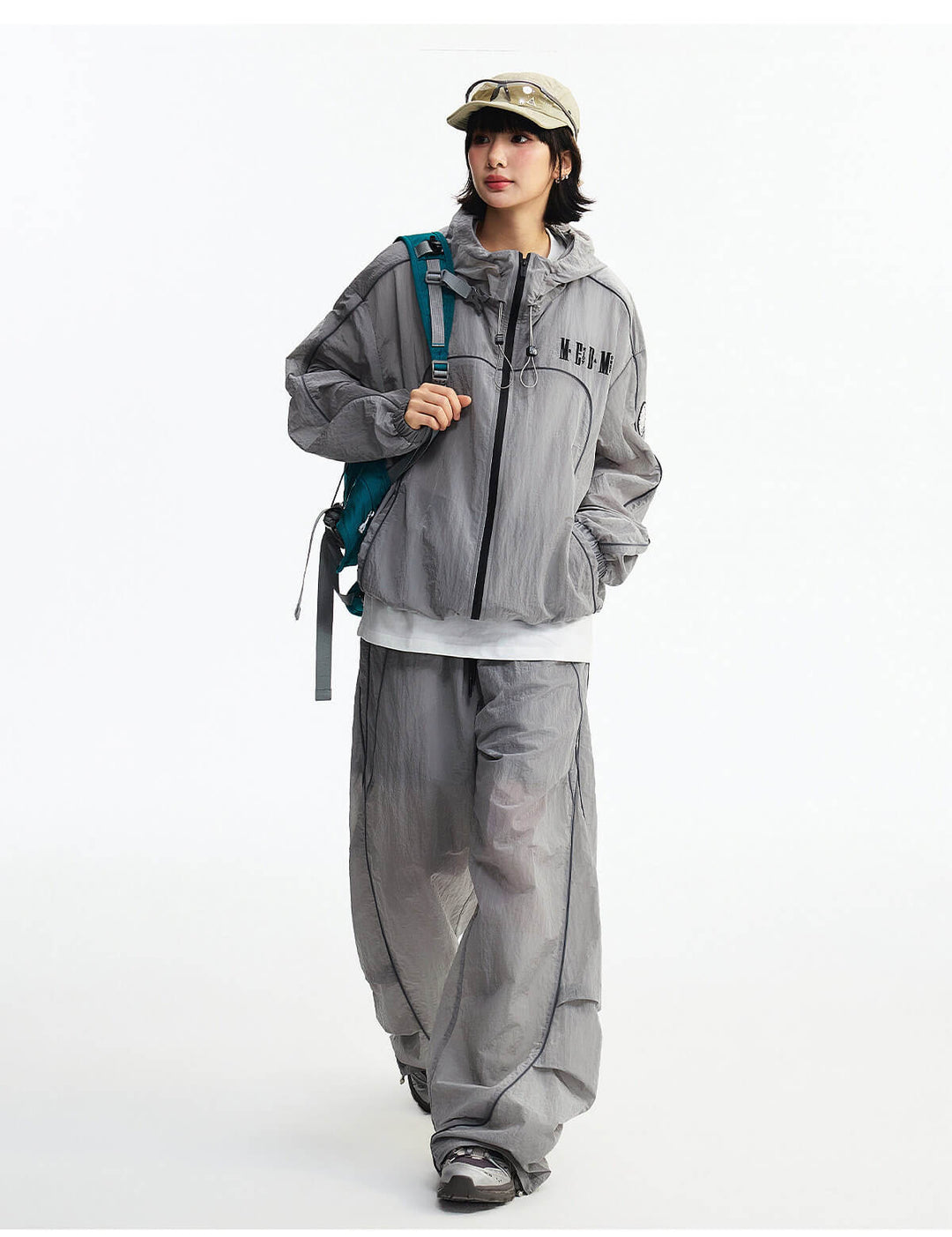 MEDM Sheen Texture Lightweight Utility Track Pants | Face 3 Face