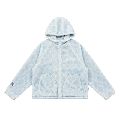 EMPTY REFERENCE Logo Printed Fleece Hood Jacket | Face 3 Face