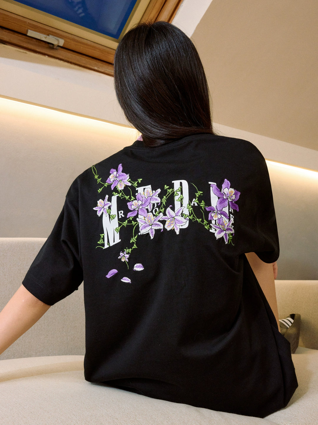 MEDM Vine Flower Embroidered Logo Tee | Face 3 Face
