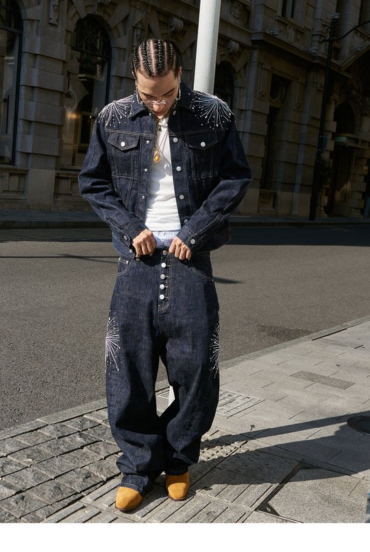 STEEPC Fireworks Rhinestone Denim Jeans | Face 3 Face