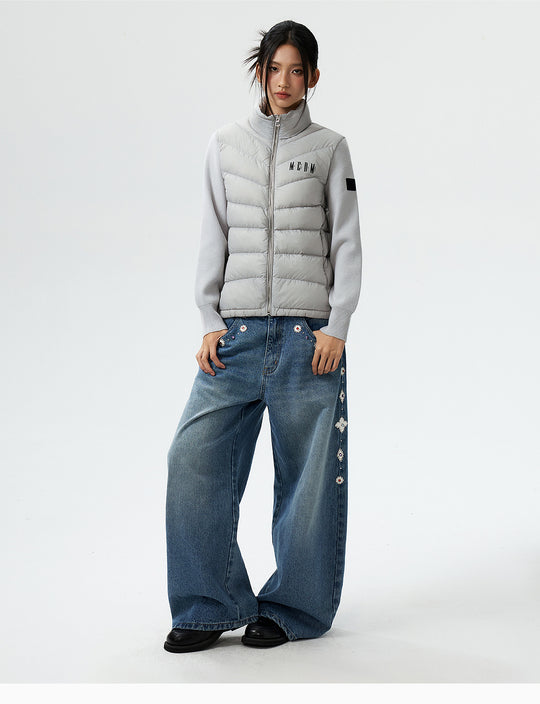 MEDM Shoulder Patchwork Lightweight Down Jacket | Face 3 Face