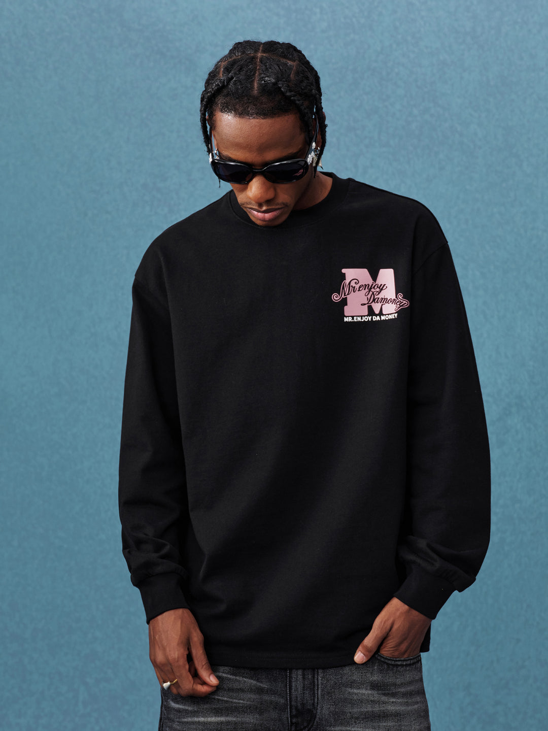 MEDM Basic M Logo Printed Long Sleeve Tee | Face 3 Face