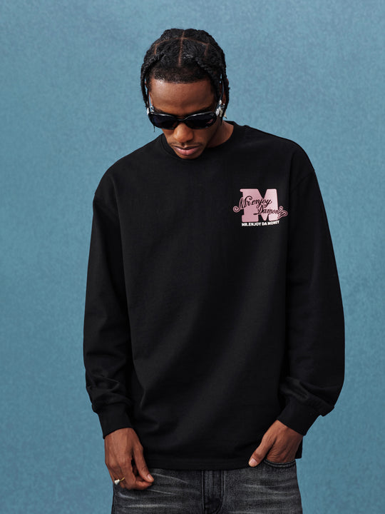 MEDM Basic M Logo Printed Long Sleeve Tee | Face 3 Face