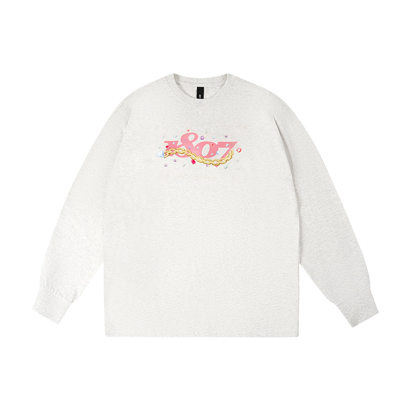1807 Still Going Diamond Logo Print Long Sleeve Tee | Face 3 Face