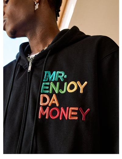 MEDM Rainbow Letter Zip Up Hoodie | Face 3 Face