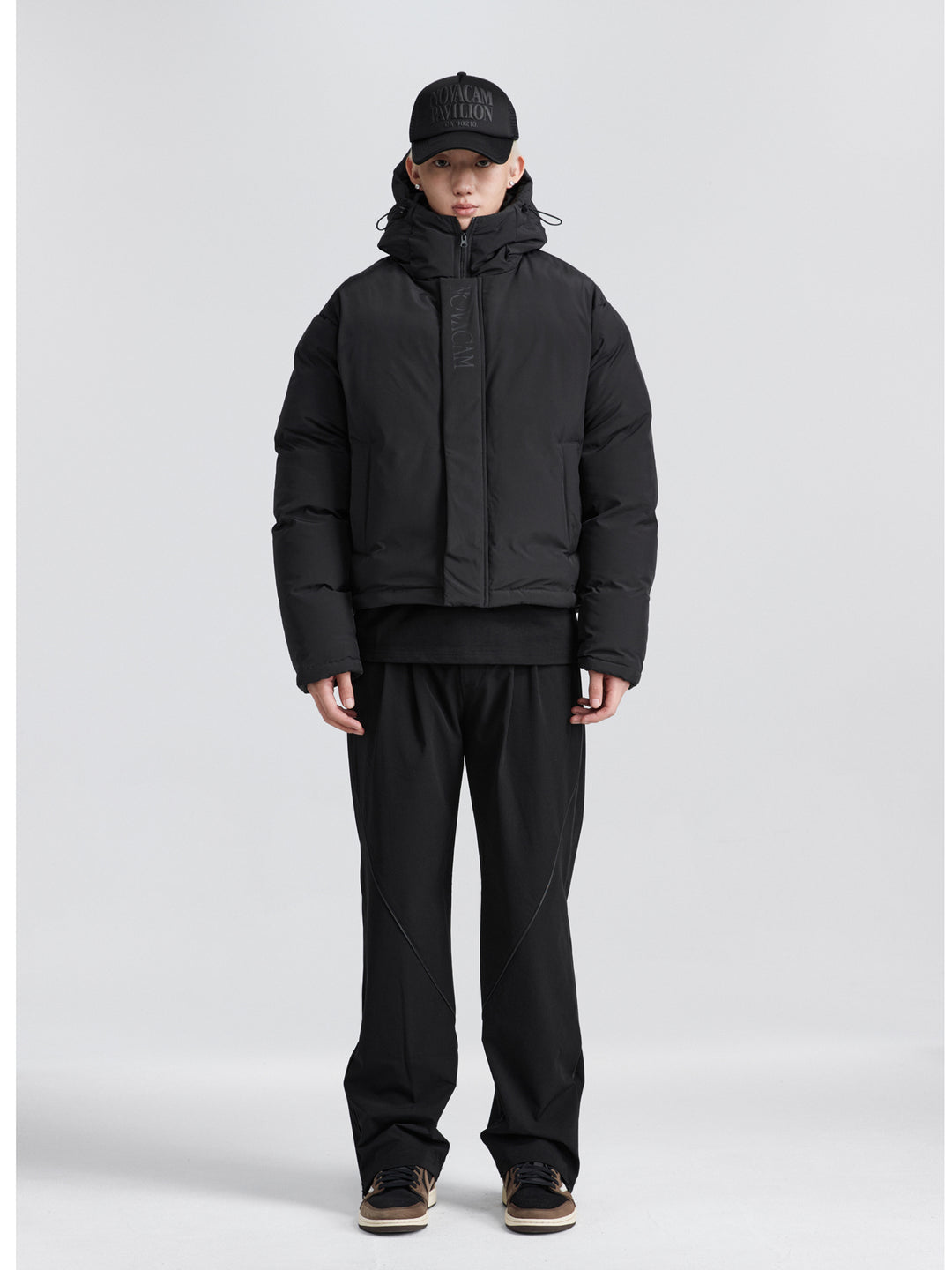 NOVACAM Logo Print Hooded Puffer Jacket | Face 3 Face