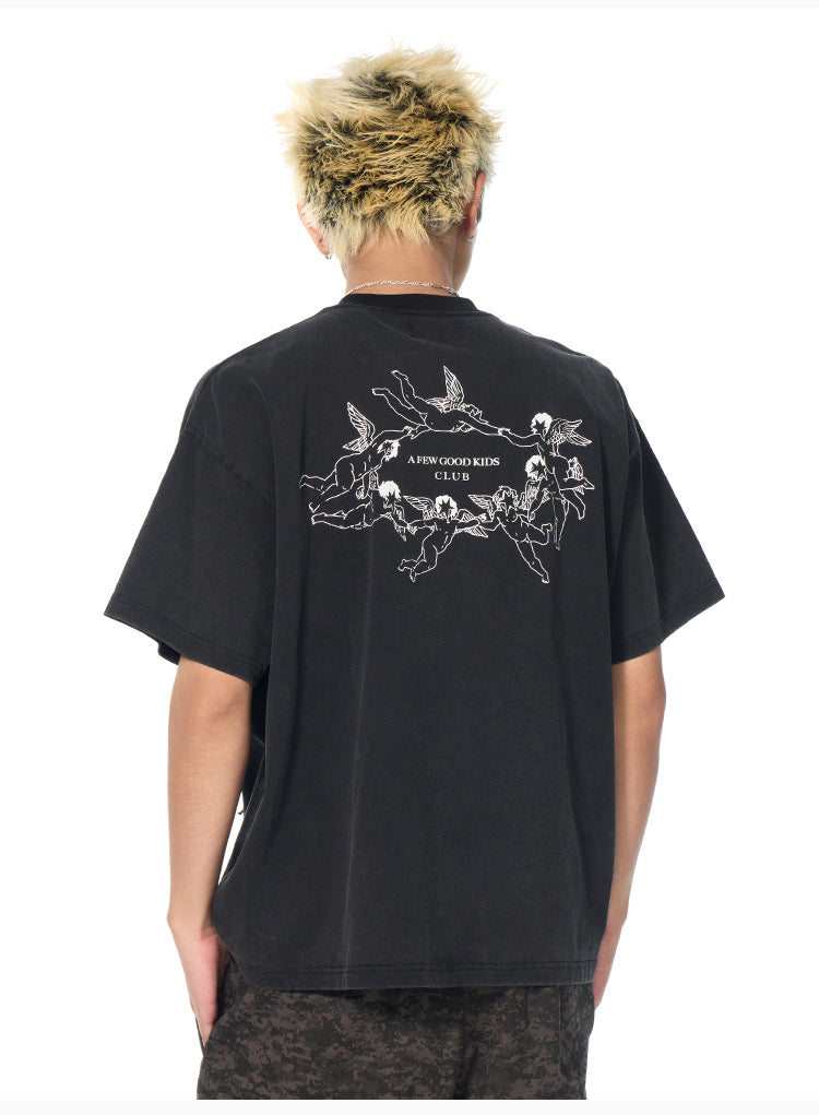 AFGK Rock Punk Print Vintage Washed Tee | Face 3 Face