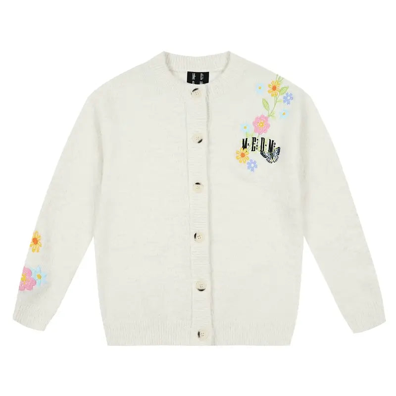 MEDM Floral Vine Embroidered Knit Cardigan | Face 3 Face