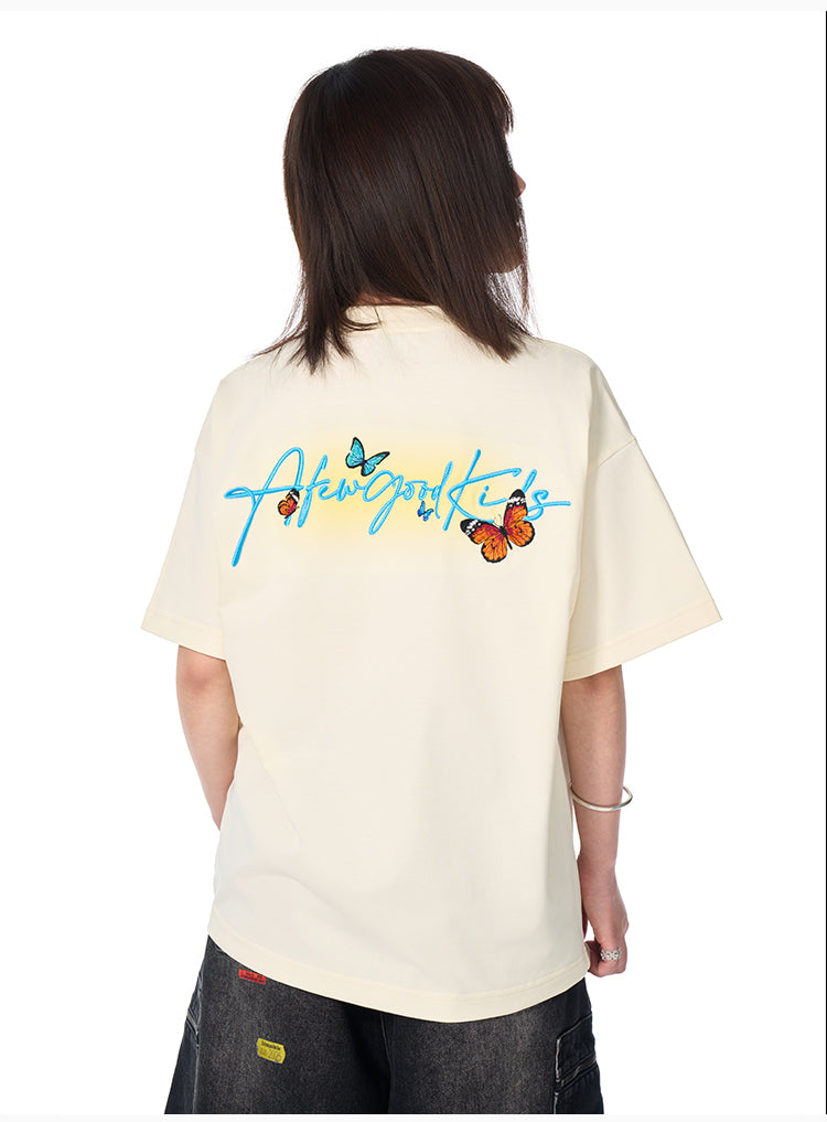 AFGK Floral Butterfly Logo Print Tee | Face 3 Face