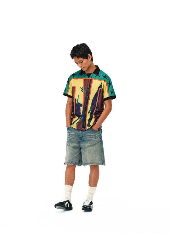 EVILKNIGHT(EK) Graffiti Star Jersey Polo | Face 3 Face