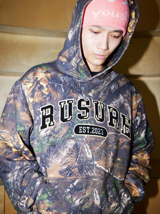 RUSURE Tree Camouflage Logo Patch Embroidered Hoodie | Face 3 Face