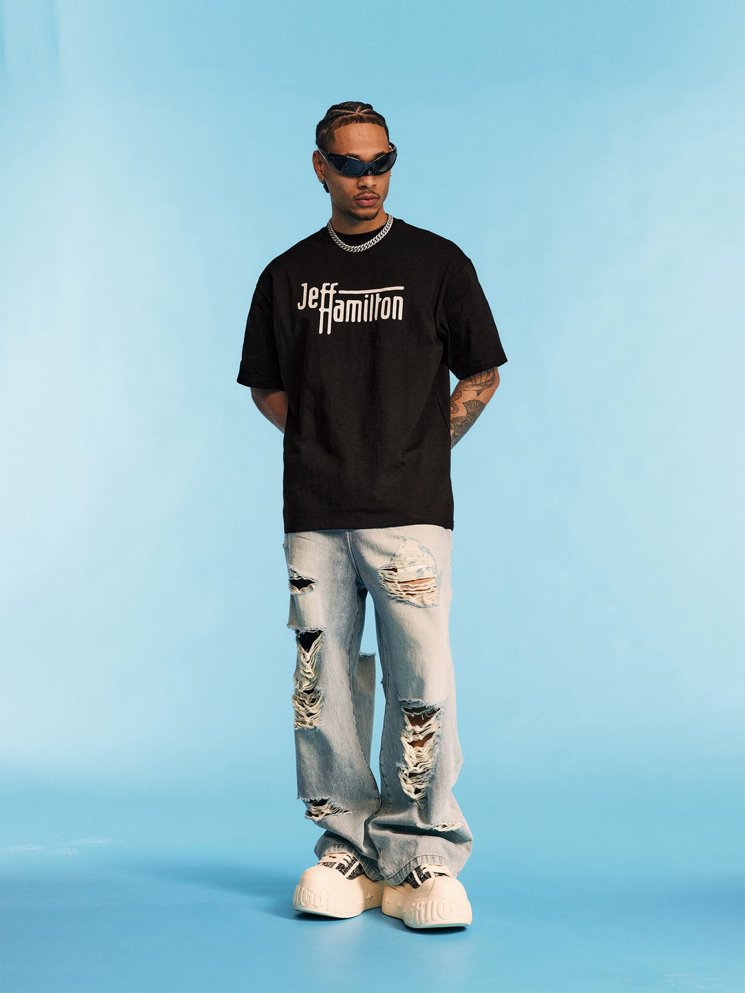 1807 Jeff Hamilton Font Logo Printed Tee | Face 3 Face