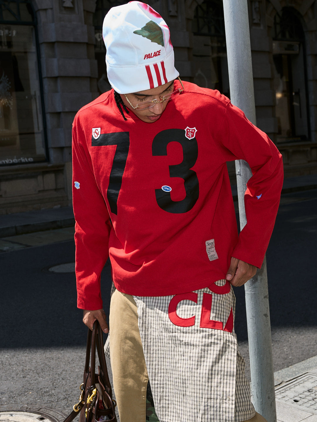 STEEPC Number Print Small Patch Long Sleeve Tee | Face 3 Face