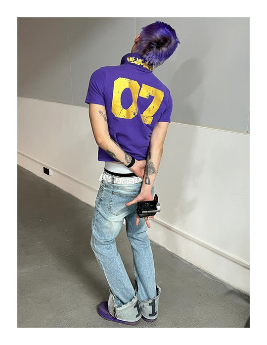 KARMANISTIC Embroidered and Printed Short Polo Shirt | Face 3 Face