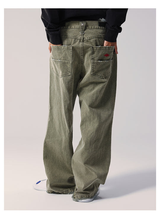 Remedy Washed Star Studs Work Jeans | Face 3 Face