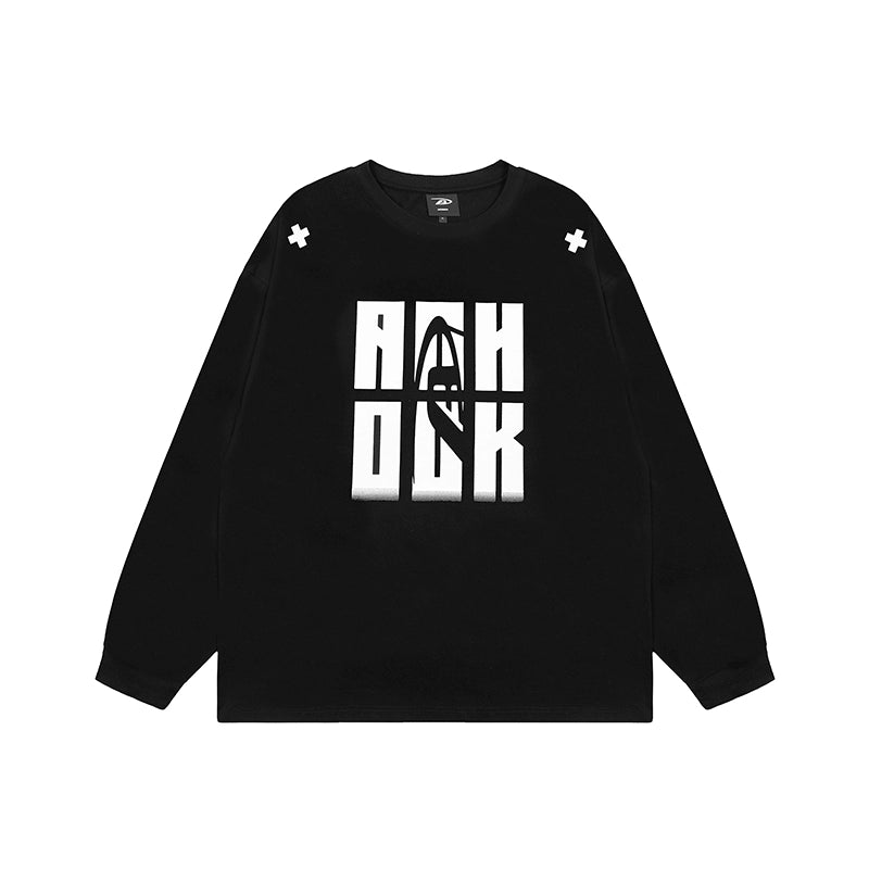 Achock Letter Logo Print Long Sleeve Tee | Face 3 Face