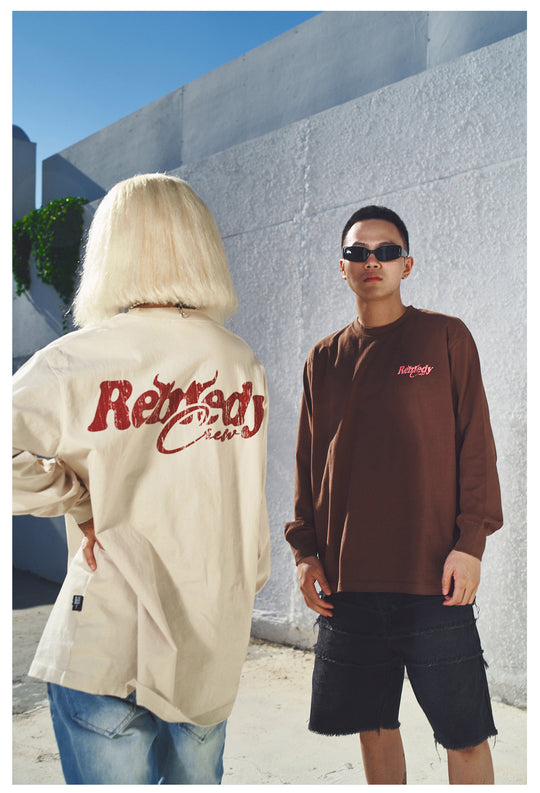 Remedy Cracked Logo Print Long Sleeve Tee | Face 3 Face