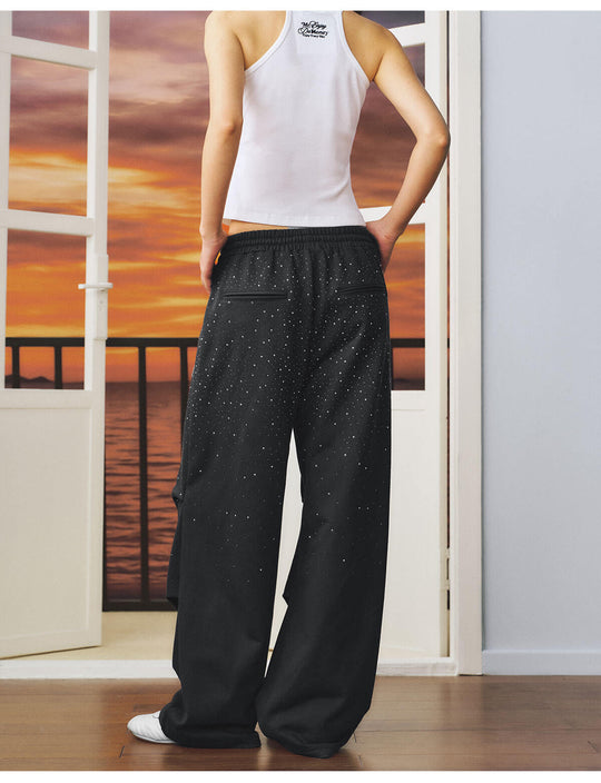 MEDM Starry Sky Rhinestone Baggy Sweatpants | Face 3 Face