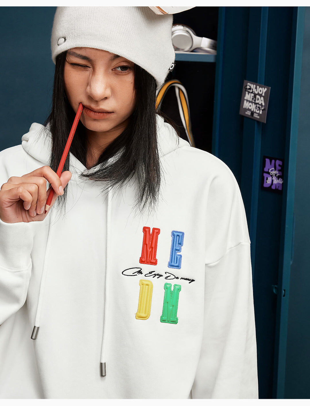 MEDM Rainbow Embossed Logo Hoodie | Face 3 Face