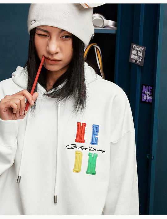 MEDM Rainbow Embossed Logo Hoodie | Face 3 Face