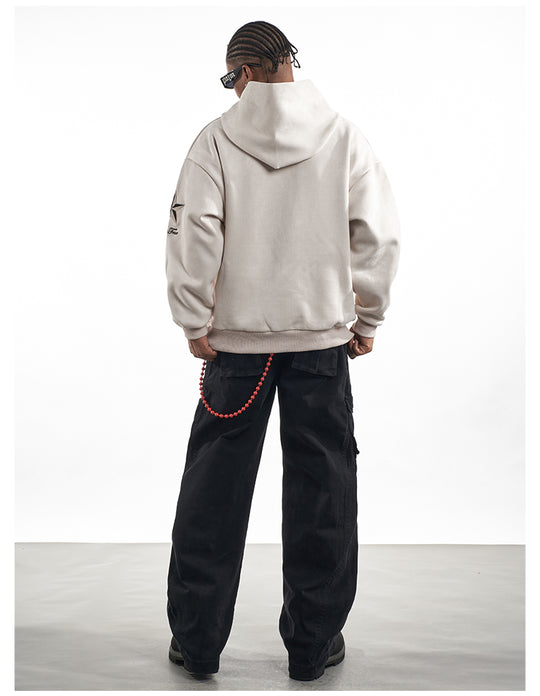 F3F Select Embroidered Faux Suede Hoodie | Face 3 Face