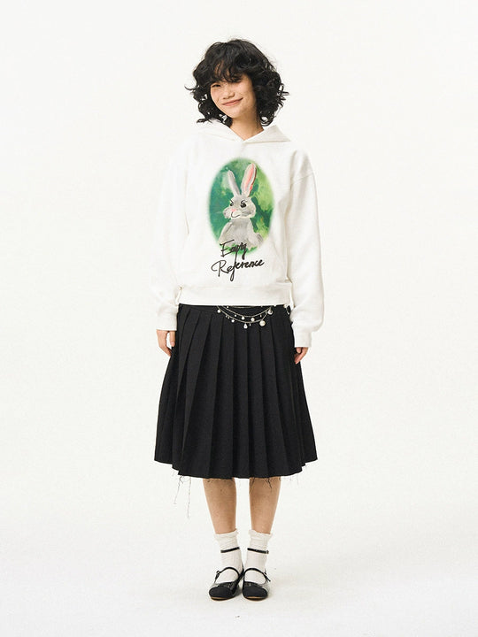 EMPTY REFERENCE Watercolor Rabbit Print Hoodie | Face 3 Face