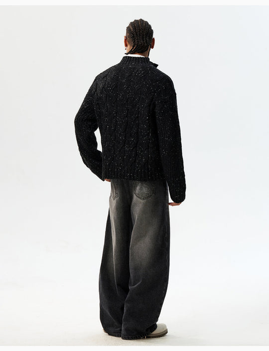 MEDM Speckled Cable Knit Cardigan | Face 3 Face