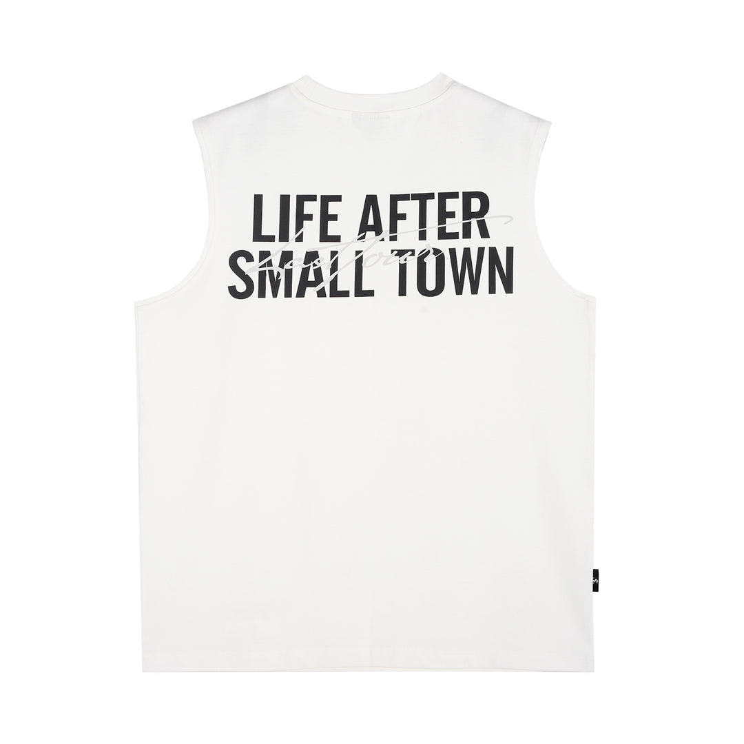 Small Town Kid Logo Print Sleeveless Tee | Face 3 Face