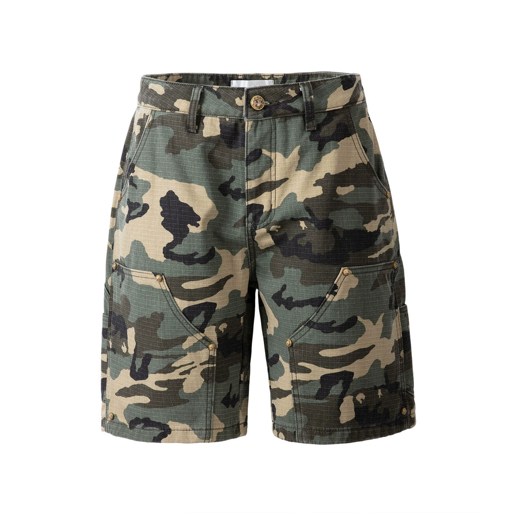 F3F Select Ripstop Double Knee Camouflage Studs Work Shorts | Face 3 Face