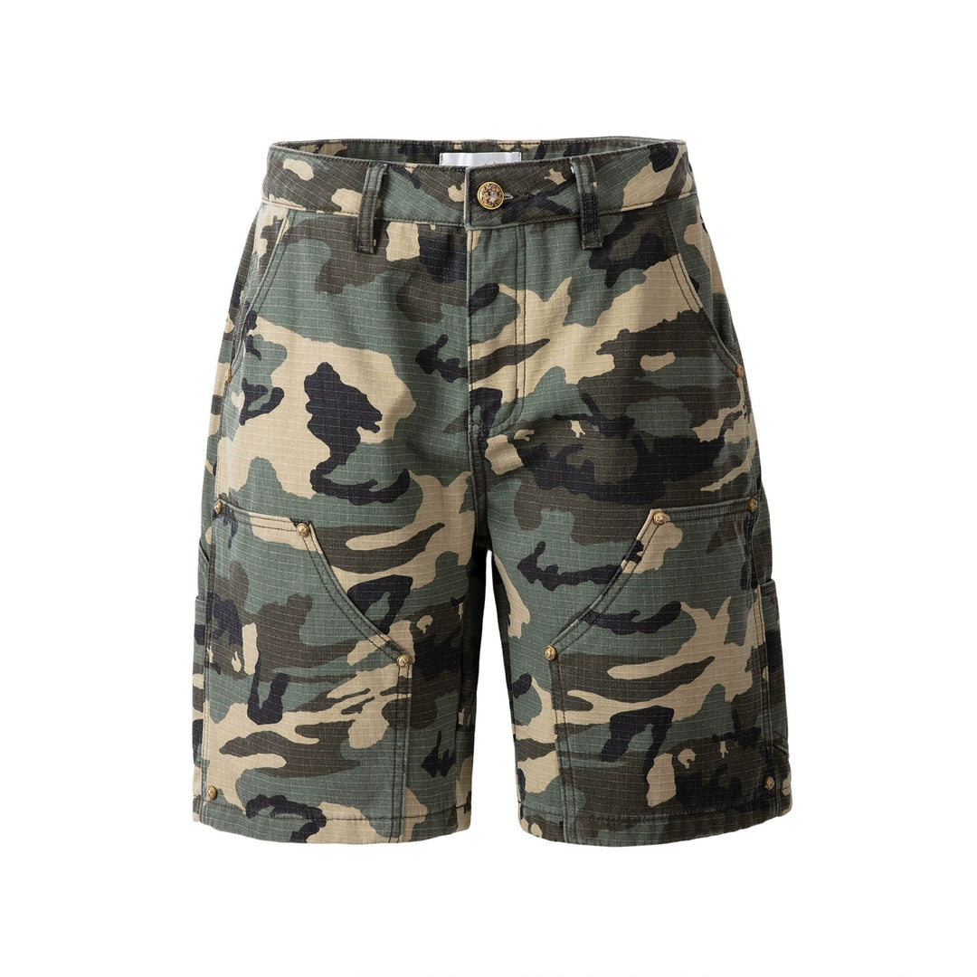 F3F Select Ripstop Double Knee Camouflage Studs Work Shorts | Face 3 Face