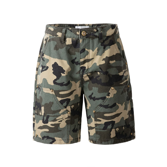 F3F Select Ripstop Double Knee Camouflage Studs Work Shorts | Face 3 Face