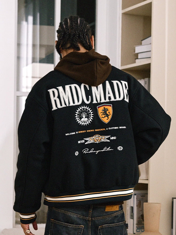 Remedy RMDC MADE Embroidered Varsity Jacket | Face 3 Face
