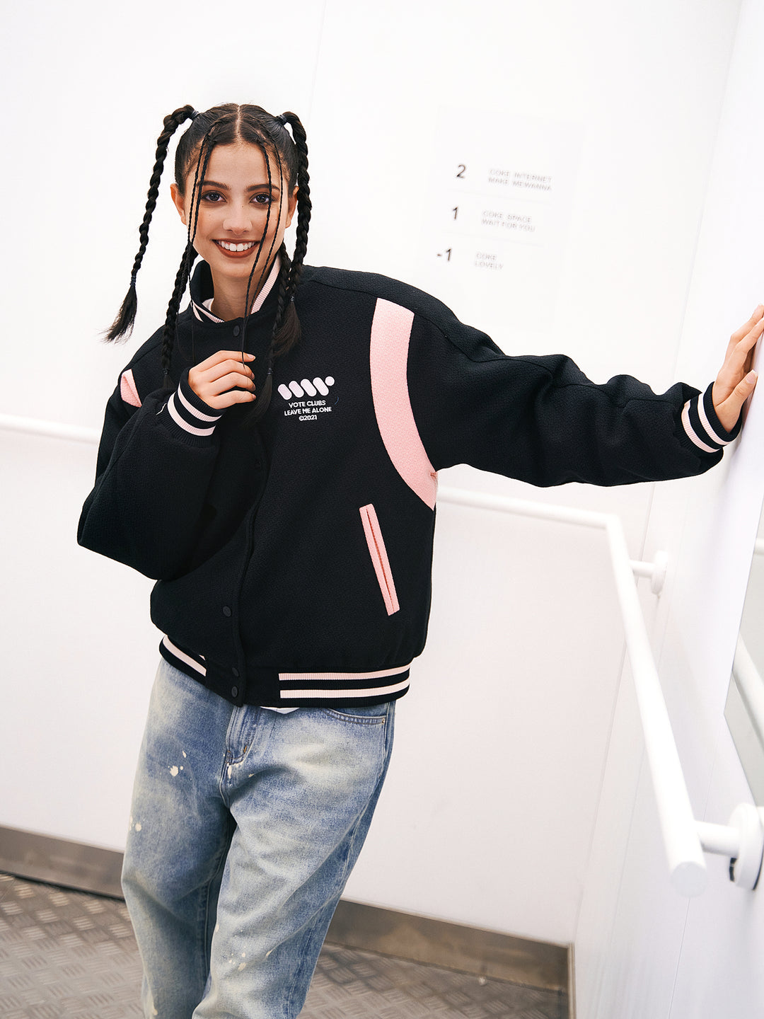 VOTE Color Blocked Baseball Jacket