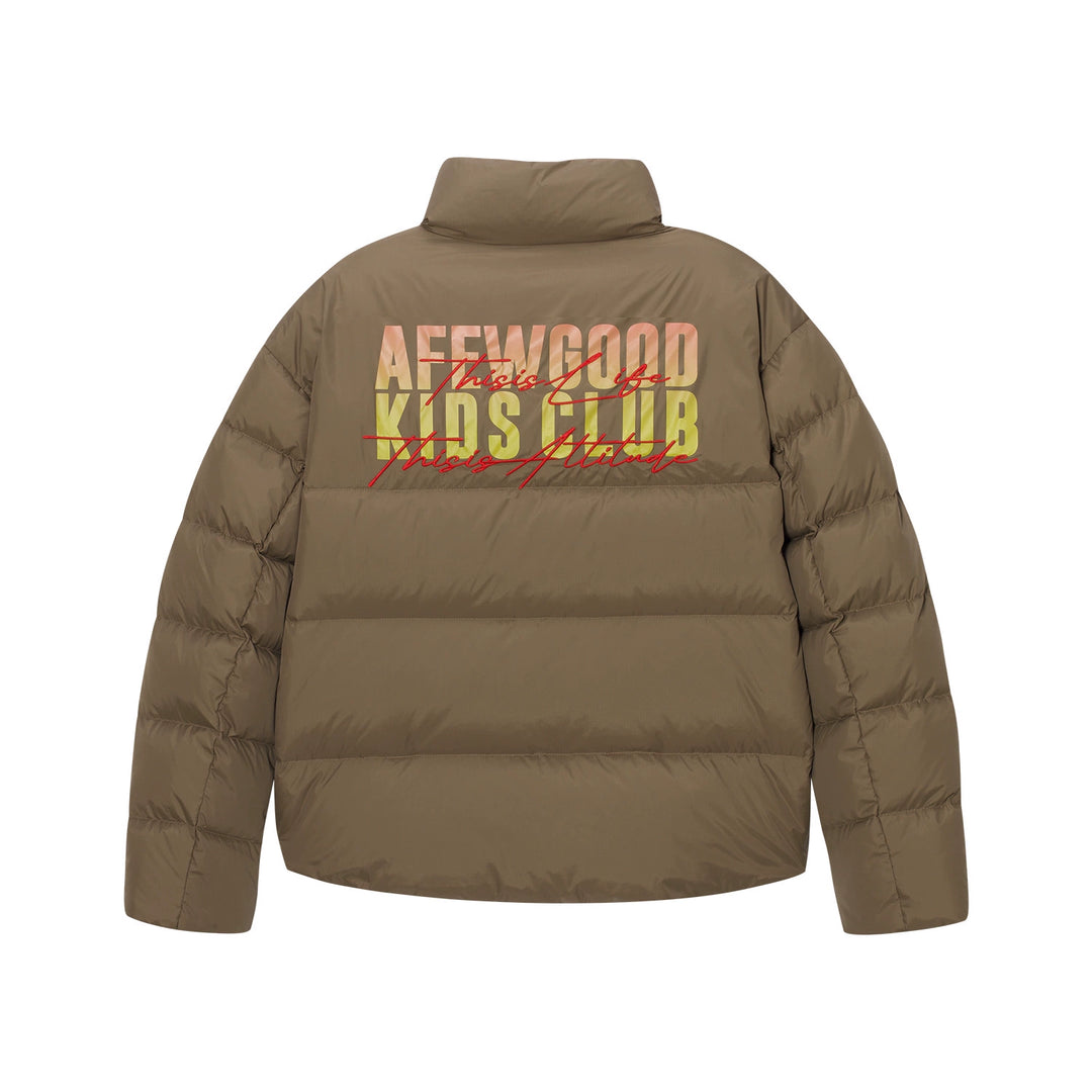 AFGK Gradient Logo Print and Embroidery Down Jacket | Face 3 Face