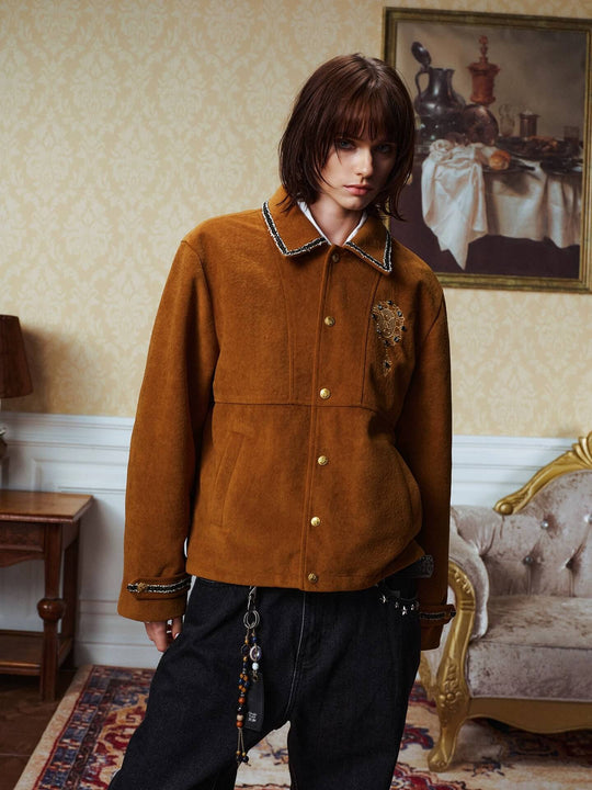 YADcrew Rhinestone Studded Suede Jacket | Face 3 Face