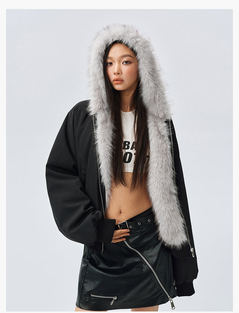 MEDM Fur-Lined Hooded Jacket | Face 3 Face