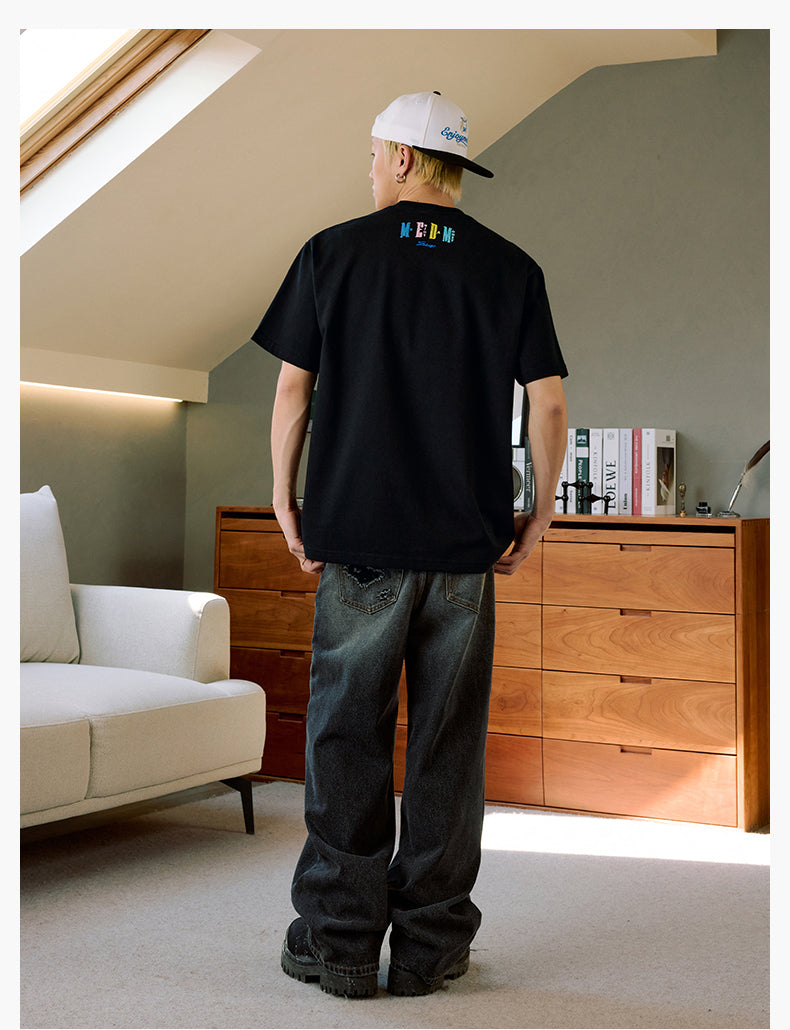 MEDM Multicolor Terry Embroidery Tee | Face 3 Face