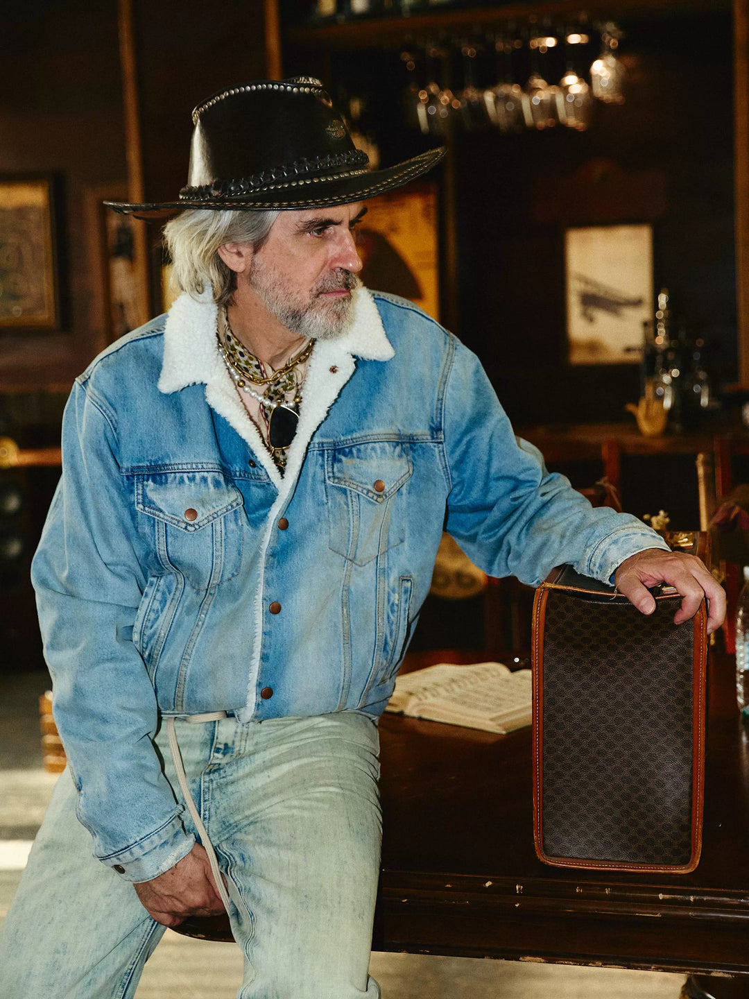 STEEPC Sherpa Lined Washed Denim Jacket | Face 3 Face