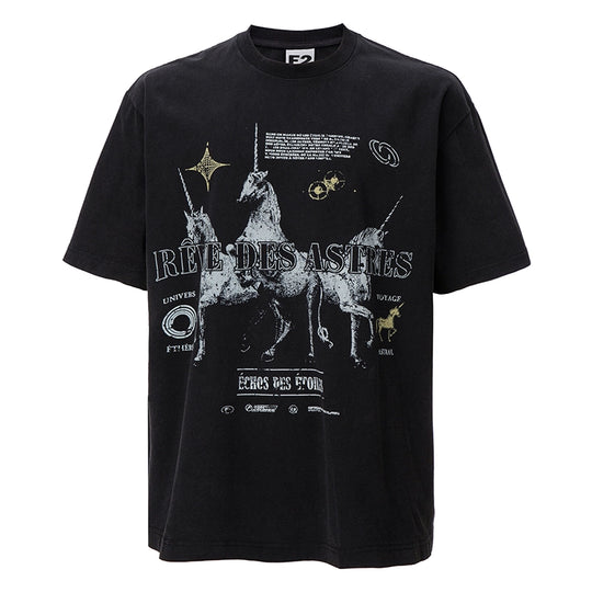 F2CE Washed RÈVE DES ASTRES Print Tee | Face 3 Face