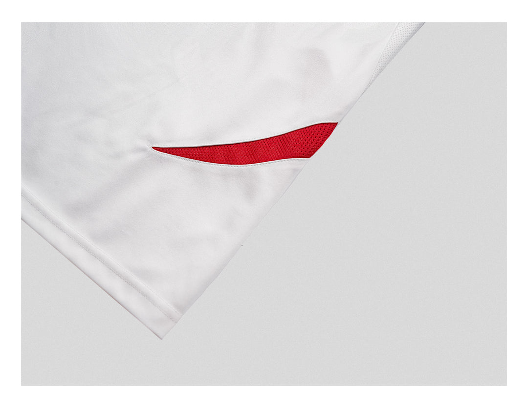 UNDERWATER White and Red Deconstructed Patchwork Embroidered Jersey Tee | Face 3 Face