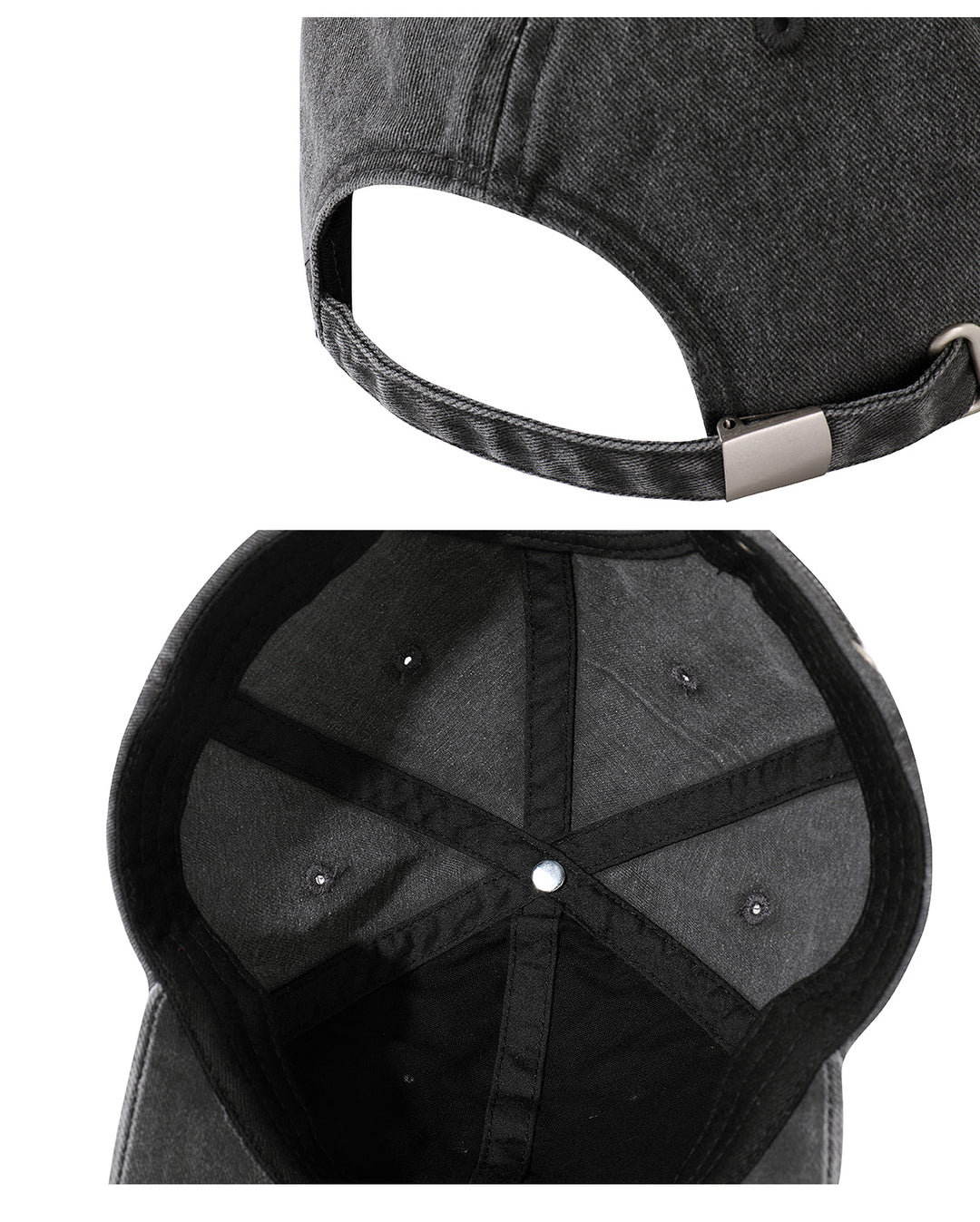 NOVACAM Washed Black Spoof Embroidery Dad Hat | Face 3 Face