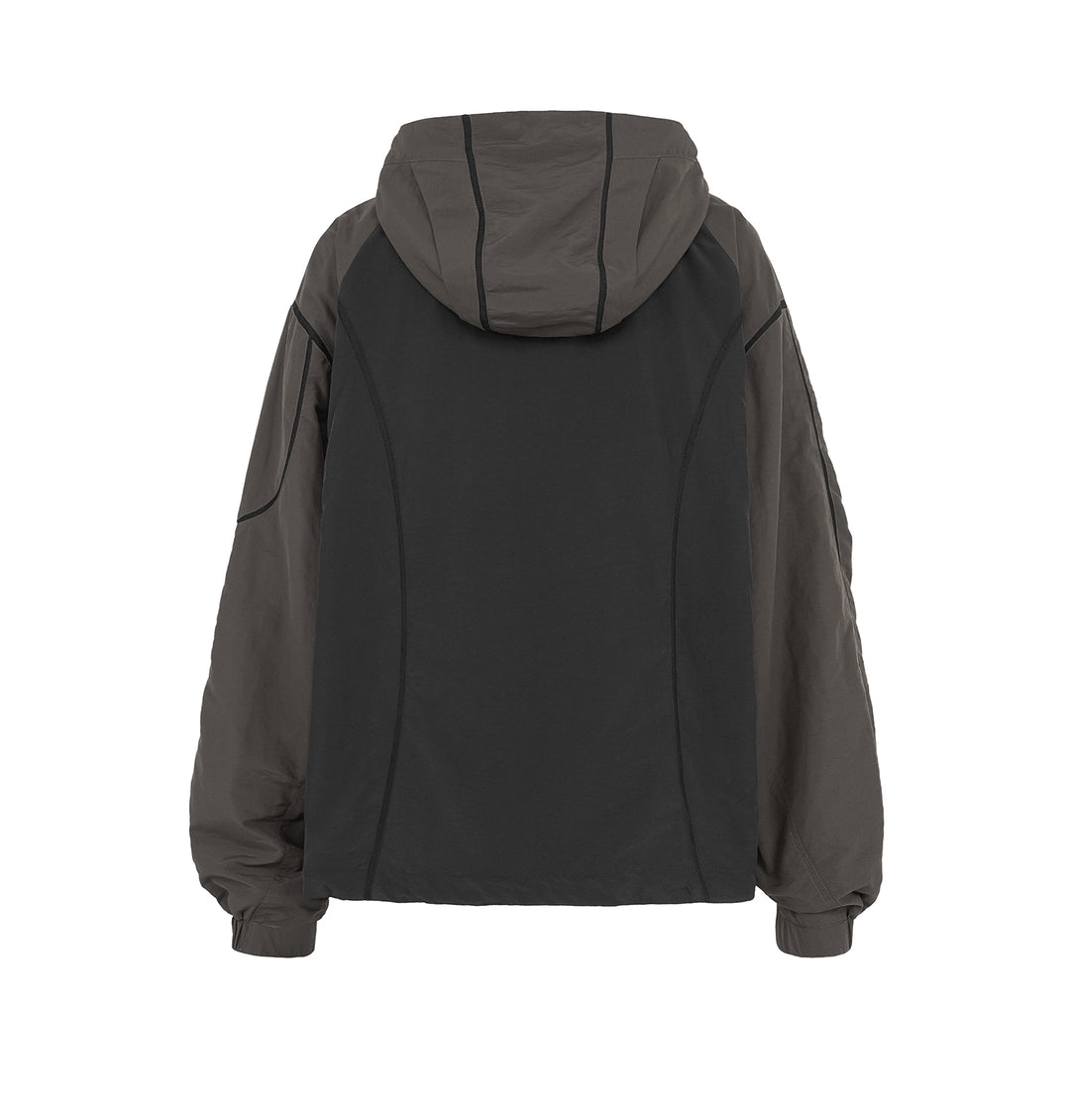 UNDERWATER Color Blocking Mesh Patchwork Punching Jacket