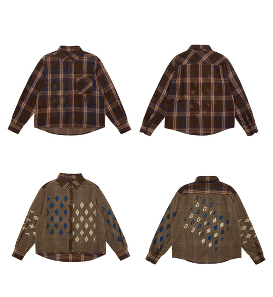 EVILKNIGHT(EK) Reversible Checkered Long Sleeve Shirt | Face 3 Face