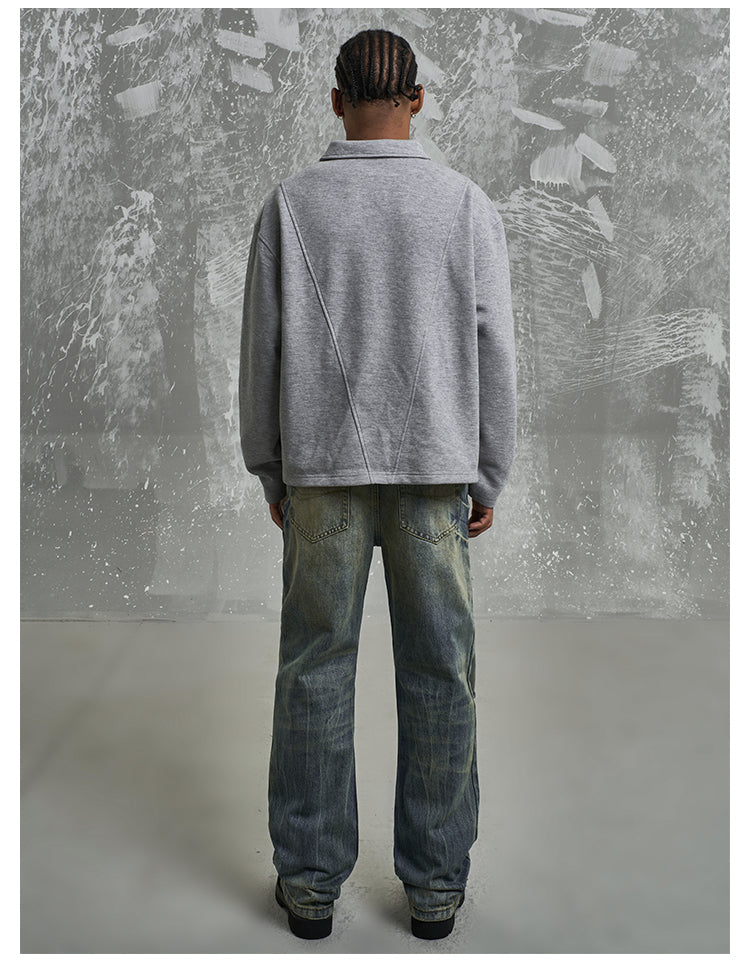 F3F Select Deconstructed Long Sleeve Polo sweatshirt | Face 3 Face